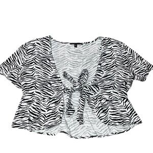 Kendall & Kylie Black and White Zebra Blouse